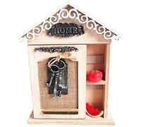 VDLLQYN, Boîte à clés Murale décorative Style rétro Art déco, Armoire à clés Murale créative en Forme de Maison,Organisateur de clés(Primary Color 30 * 23 * 6cm)