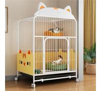 VDLLQYN, Cage for Chat, enclos d'intérieur for Chat, Parc en métal for Chat, chenils, Caisse for Animaux de Compagnie avec hamac Extra Large for 1 à 2 Chats ,Caisse pour Chien