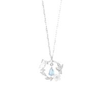 VDLLQYN, Collier couronne sterling for femmes, argent sterling S925 papillon pierre de lune délicat collier ras du cou tendance chaîne bohême bijoux for ses filles couples,Colliers