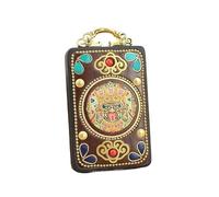 VDLLQYN, Collier rétro en ébène Thangka Fait Main au Népal, Pendentif de Style National Caishen Jaune, Grand Jour, Tathagata, Cadeau à Suspendre, Collier Pendentif Thangka(Penfant1)
