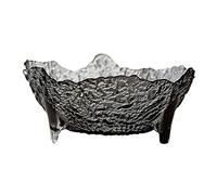 VDLLQYN, Corbeille à fruits en verre à pieds hauts, bol à fumée irrégulier anthracite, récipient de style moderne for comptoir de cuisine, centre de table décoratif, décoration d'intérieur,Plateau à