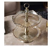 VDLLQYN, Double assiette à fruits en verre de cristal, maison moderne, salon, Table basse, assiette à Dessert créative européenne,Plateau à fruits
