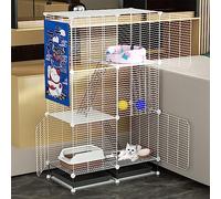 VDLLQYN, Enclos for chat, cage for chien en fil métallique, parc for chat DIY avec bac à litière et hamac for chat, détachable et pliable, facile à assembler ，Caisse pour chien(75*39*120cm/29*15*47in(