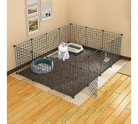 VDLLQYN, Enclos for petits animaux, cage for chat, cage for chien, intérieur/extérieur, clôture en métal for chiot, lapin, chaton, hamster, cochon d'Inde, tortue, hérisson ，Caisse pour chien(144x108x4