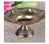 VDLLQYN, Plateau de fruits en métal de petite taille, plateau de stockage de collations, plat de bonbons, assiette de noix, fleur sculptée, artisanat de décoration de maison,Plateau à fruits