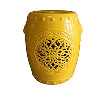 VDLLQYN, Tabouret de Jardin décoratif, Table d'appoint Portable, Tabouret de Tambour en céramique Creuse d'extérieur, Tabouret Familial, adapté for terrasse, terrasse, Jardin,Tabouret en céramique(Ye