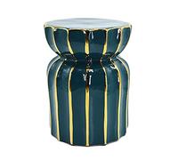 VDLLQYN, Tabouret en céramique plaqué Titane sous Vide avec Bord doré, Tabouret à Langer, Tabouret de Tambour en céramique Domestique, Tabouret de décoration de Jardin, intérieur et extérieur,Taboure