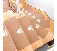 VDLLQYN, Tapis de Protection d'escalier antidérapant en Bois, 5 pièces, Auto-adhésif, Fournitures ménagères, décoration, Tapis de Protection d'escalier Lavable,Tapis d'escalier(Camel,55x22+4.5cm)