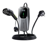 VDLPOWEREU Chargeur Voiture Electrique,3.68KW/5M EV Chargeur Type 2, Écran Tactile LED, Cable Recharge Véhicule Electrique 6-16A avec EU Schuko Prise, Borne de Recharge Monophasé IP65 (IEC 62196-2)