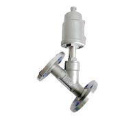 VDOQTLJT Vanne pneumatique à siège incliné à Brides en Acier Inoxydable DN25, vannes pneumatiques normalement fermées for Vapeur, gaz et pétrole(Closed-Double Acting)