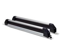 VDP Barres de toit Rio 120 + porte-ski/snowboard/support de skis Silver Ice extensible compatible avec Peugeot 2008 à partir de 2013