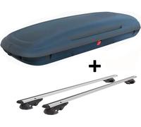VDP-CA480 Coffre de toit 480 litres look carbone verrouillable + VDP004 Barres de toit en aluminium compatibles avec le Caddy VW de 2008 à verrouillables