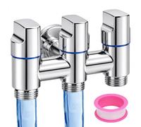 VDSTAR Vanne d'angle combinée à 3 voies de remplissage d'eau 1/2" | Vanne d'angle 3 voies une entrée et trois sorties pour cuisine, lave-linge, salle de bain