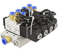 VDTOUJRDF Électrovanne pneumatique CC 12 V 24 V 4V110-06 Silencieux 4 mm 6 mm 8 mm 10 mm 12 mm Kit de base à montage rapide AC 110 V 220 V Utile (raccords 6 mm, monocolore)