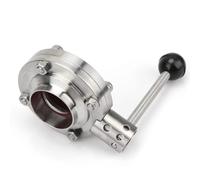 VDTOUJRDF Vanne Papillon 19/25/38/51/63,5/76/102 mm, vanne de régulation de débit en Acier Inoxydable SS304/316L(38mm,SUS316L)