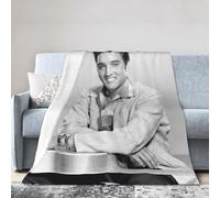 VDUCK Elvis Singer Presley Rock Couverture Ultra Douce en Micro Polaire, Couverture en Flanelle imprimée numériquement, Cadeau de Noël, d'anniversaire, Parfaite pour lit, canapé et Fauteuil，60"x50"