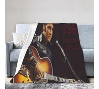 VDUCK Elvis Singer Presley Rock Couverture Ultra Douce en Micro Polaire, Couverture en Flanelle imprimée numériquement, Cadeau de Noël, d'anniversaire, Parfaite pour lit, canapé et Fauteuil，60"x50"