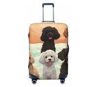 VducK Housse de bagage de voyage motif caniches pour valises de 45,7 à 81,3 cm, Noir , L, Ensemble de bagages