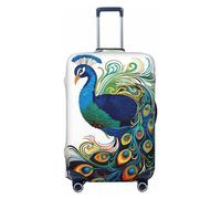 VducK Housse de bagage de voyage motif paon pour valises de 45,7 à 81,3 cm, Noir , XL, Ensemble de bagages