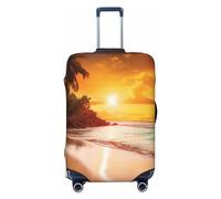 VducK Housse de bagage de voyage motif plage tropicale coucher de soleil pour valises de 45,7 à 81,3 cm, Noir , XL, Ensemble de bagages