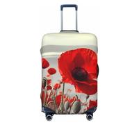 VducK Housse de bagage de voyage rouge coquelicot pour valises de 45,7 à 81,3 cm, Noir , M, Ensemble de bagages