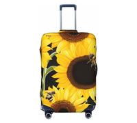 VducK Housse de protection pour bagages de voyage motif tournesol pour valises de 45,7 à 81,3 cm, Noir , XL, Ensemble de bagages