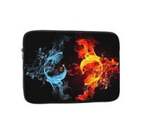 VducK Housse de protection pour ordinateur portable pour femme - Résistante aux chocs - Jolie housse de transport pour homme - Sac de transport pour ordinateur de l'eau et du feu, Noir , 17 inch