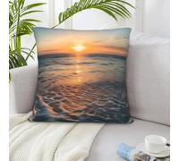 VducK Housses de coussin carrées décoratives rustiques de style ferme, coucher de soleil et ondulations de mer, 45,7 x 45,7 cm, doux pour décoration de canapé