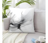 VducK Housses de coussin carrées décoratives super douces pour canapé, chambre à coucher, voiture, salon - Noir et blanc - 40,6 x 40,6 cm