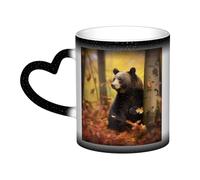 VducK Mug à changement de couleur avec imprimé d'animaux d'automne - Tasse à café créative amusante à changement de couleur - Tasse magique en céramique de 325 ml pour hommes et amis