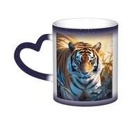 VducK Mug à changement de couleur avec imprimé tigre africain - Tasse à café créative amusante à changement de couleur - 325 ml - Tasse magique en céramique pour hommes et amis