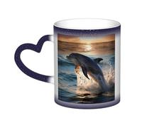 VducK Mug à changement de couleur - Beau dauphin - Tasse à café créative amusante à changement de couleur - 325 ml - Tasse magique pour homme et amis