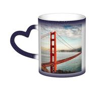 VducK Mug magique personnalisable avec impression Golden Gate Bridge - 325 ml - En céramique - Activé par la chaleur - Changement de couleur