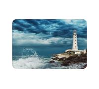 VducK Paillasson intérieur 40 x 60 cm imprimé phare bord de mer paillasson d'entrée en flanelle paillasson pour porte d'entrée extérieure porche
