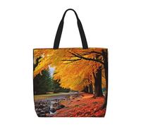 VducK Sac fourre-tout en toile pour femme, sacs d'épicerie réutilisables, sacs de courses portables, sac à bandoulière aux couleurs d'automne, Couleurs d'automne, Taille unique