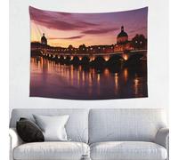 VducK Tapisserie murale mignonne à suspendre pour chambre à coucher, coucher de soleil violet à Toulouse, tapisserie murale esthétique, décoration de fête pour salon, dortoir, 95 x 73 cm