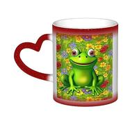VducK Tasse à café en céramique avec imprimé grenouille à changement de couleur