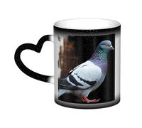 VducK Tasse à thé en céramique avec changement de couleur avec impression pigeon 325 ml