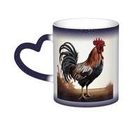 VducK Tasse à thé en céramique avec changement de couleur - Motif coq - 325 ml