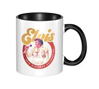 VDUCK Tasse en céramique double couleur de la chanteuse Elvis Presley Rock, tasse en céramique double couleur, passe au micro-ondes et au lave-vaisselle.