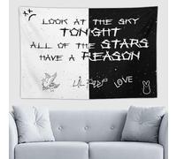 Vdumhid Lil Peep Tapisserie Love Rapper Tapisserie murale à suspendre Décoration d'intérieur Cadeau Chambre Salon Porte 152,4 x 101,6 cm