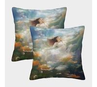 VDYNDYIW Belle fée Housse De Coussin Ensemble De 2 pour Chambre, Canapé, Chaise, Lit,Jardin Confort Et Douceur Garantis Housses De Coussin pour Jardin 50x50cm