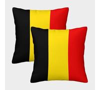 VDYNDYIW Drapeau de la Belgique Housse De Coussin Ensemble De 2 Taie d'oreiller Décoratif Canapé Confort Et Douceur Garantis Housses De Coussin pour Canapé-lit 50x50cm