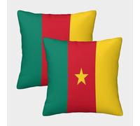 VDYNDYIW Drapeau du Cameroun Housse De Coussin Ensemble De 2 Housse De Coussin Décorative Confort Et Douceur Garantis Taies d'oreiller pour Chambre À Coucher 50x50cm