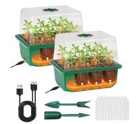 VDYXEW Lot de 2 plateaux de semences, propagateur automatique chauffant par le bas - Propagateurs réutilisables pour plantes avec couvercles surélevés, plateau de germination pour semis