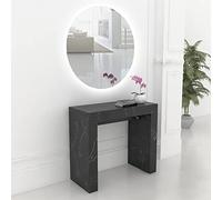 VE.CA Table console Vénus extensible de 40 à 300 cm, en différentes couleurs, ameublement de cuisine, décoration de maison (marbre noir)
