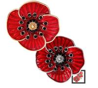 VE Day 80 Poppy Brooch, 2025 VE Day 80th Anniversary Remembrance Brooch,Red Poppy Pin Flower Metal Badge,Red Enamel Flowers Badge,Veteran Gift (2PC-F-Mix)