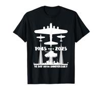 VE Day WW2 80 Ans 80e Anniversaire Avions États-Unis et Grande-Bretagne T-Shirt