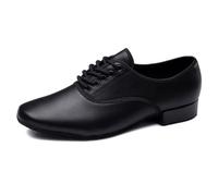 VEACAM Chaussures De Danse pour Hommes, Salon en Cuir À Lacets Jazz Modern Tango Latine D'entraînement,Rubber Sole,43 EU