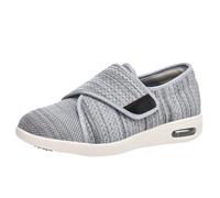 VEACAM Hommes Femmes Air Coussin Marche Sandales, Slip-on Orthopédique Chaussures Diabétiques Respirant Soutien De La Voûte Plantaire Chaussures Personnes Âgées Intérieur Extérieur,Light Gray,41 EU